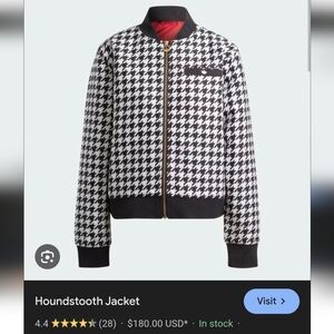 Adidas Houndstooth Bomber Jacket - Black & White